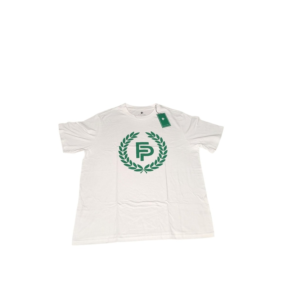Flint Park Men's White Logo T-Shirt | Size XL | Short Sleeve Casual Tee